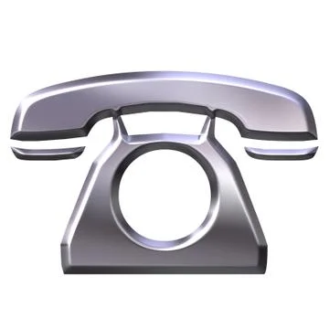 3D Silver Telephone Stock Illustration
