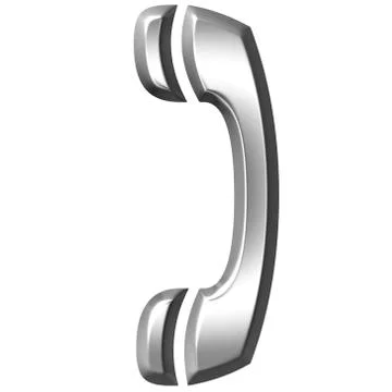 3D Silver Telephone Receiver Stock Illustration
