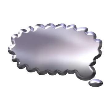 3D Silver Thought Bubble Stock Illustration