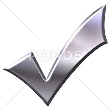 3D Silver Tick Stock Illustration