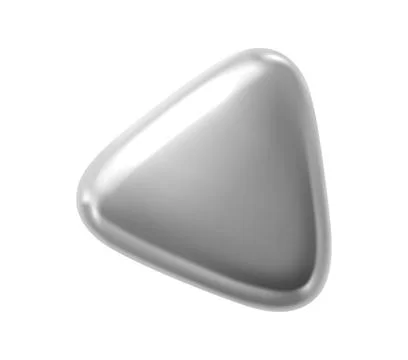 3D silver triangle, metallic glossy chrome object Stock Illustration
