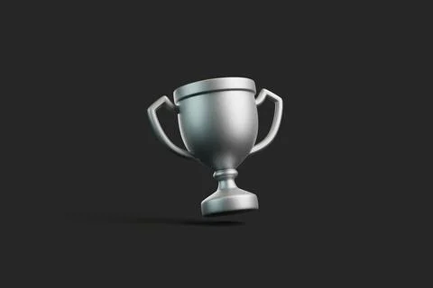 3D silver trophy on dark background Stock Illustration
