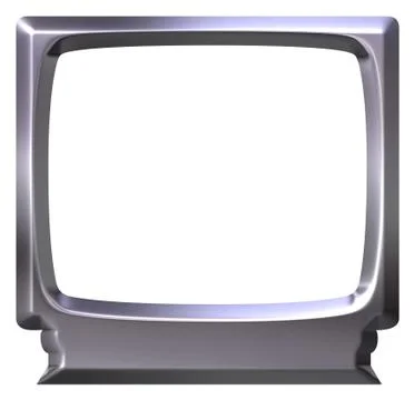 3D Silver TV Stock Illustration
