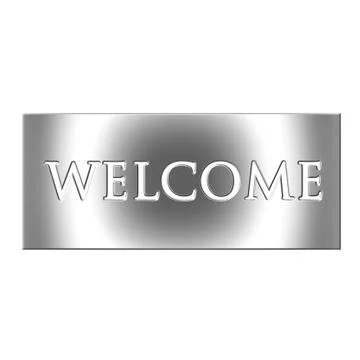 3D Silver Welcome Sign Stock Illustration