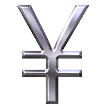 3D Silver Yen Symbol Stock Illustration
