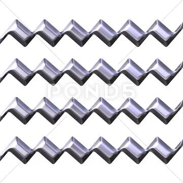 3d silver zig zag texture Stock Illustration
