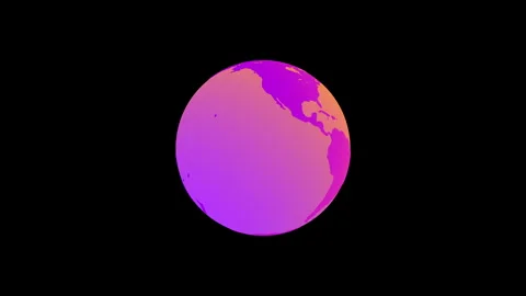3D simple animation of rotating globe of Earth isolated on black background Stock Footage 246498274