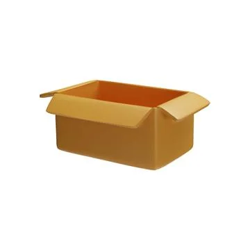 3d simple cardboard open box. イラスト素材