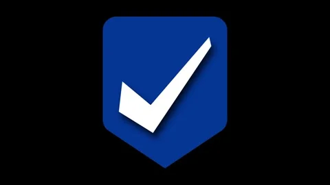 3d Simple Checkmark Icon in Shield Shape Animation Stock Footage 304698099