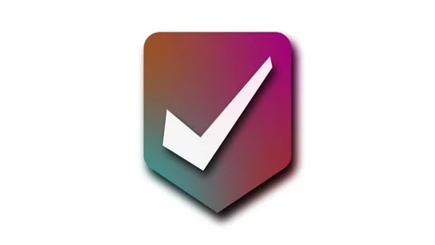 3d Simple Checkmark Icon in Shield Shape Animation Stock Footage 304698254