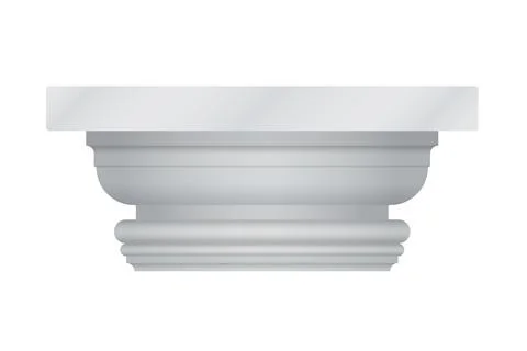 3D simple circular capital at top of realistic marble Greek column Stock Illustration