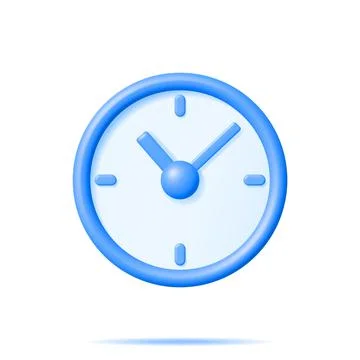 3D Simple Classic Round Wall Clock Isolated 스톡 일러스트