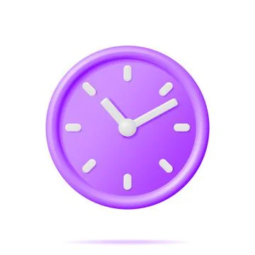 3D Simple Classic Round Wall Clock Isolated Stockillustratie
