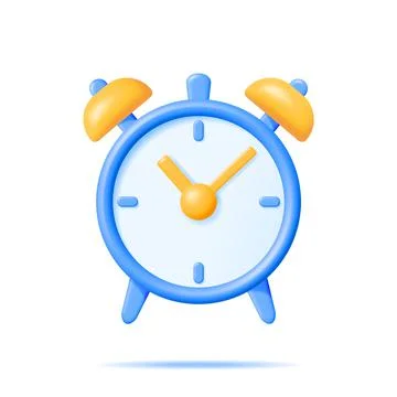 3D Simple Classic Round Wall Clock Isolated Stock Illustration