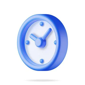 3D Simple Classic Round Wall Clock Isolated Stockillustratie