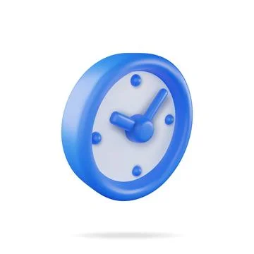 3D Simple Classic Round Wall Clock Isolated 스톡 일러스트