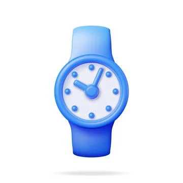 3D Simple Classic Round Wrist Watch Clock 스톡 일러스트