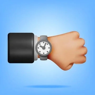 3D Simple Classic Round Wrist Watch Clock 스톡 일러스트