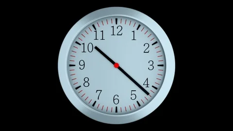 3d simple clock with hour, second and minute arrows is in space, computer Stock Footage 113066056