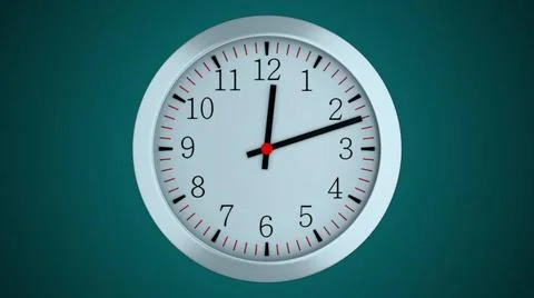 3d simple clock with hour, second and minute arrows is in space, computer ... Stock Photos