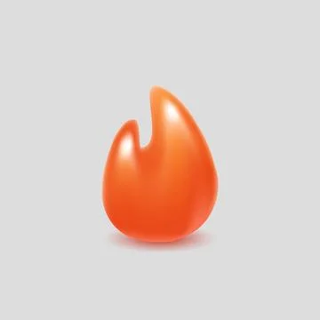 3d simple fire icon stone gem vector element Illustrazione stock