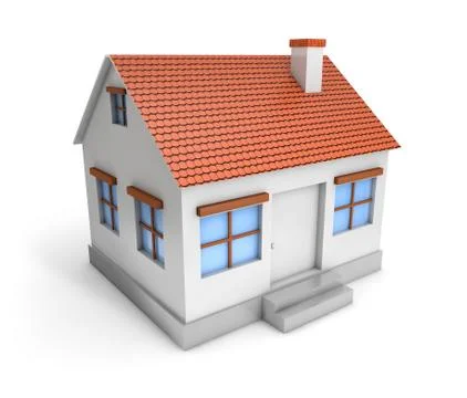 3d simple house Illustrazione stock