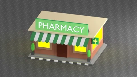 3D simple Pharmacy (3D Render) Stock Footage 117918911