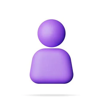 3D Simple User Icon Isolated Illustrazione stock