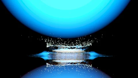3d simulated slow motion rippling water droplets up close - 3000 fps Stock Footage 106919221