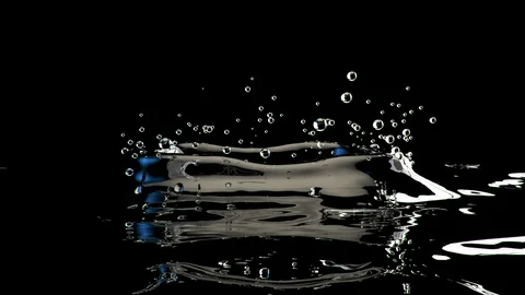 3d simulated slow motion rippling water droplets up close - 3000 fps Stock Footage 106919815