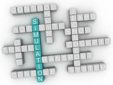3d Simulation Concept word cloud Stock Illustration