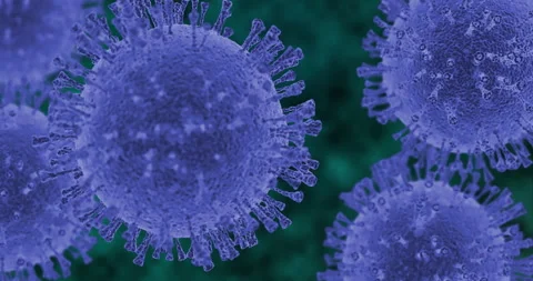 3d simulation of corona virus. Artistic rendering of electron microscope Stock Footage 157429729