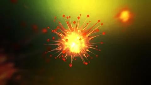3D Simulation of Covid-19 Particle in Human Body0 Stock Illustration