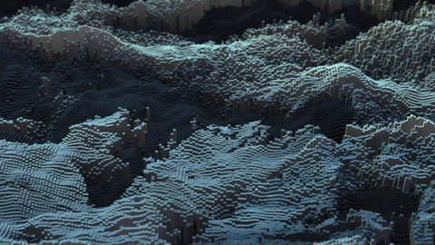 3D simulation of many moving blocks. Colorful futuristic, abstract, perspective Stock Footage 112579183