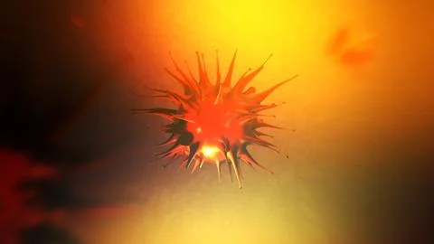 3D Simulation of Rubella Virus in Children's Body 10 Stock Illustration