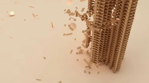 3d simulation, structure demolition. Stock Footage 71764011