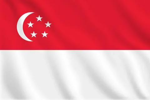 3D Singapore waving flag pattern background. Realistic national flag design.. Illustrazione stock