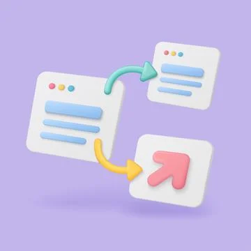 3D Sitemap Navigation Flow Vector Design Stock Illustration
