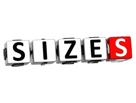 3d size s button click here block text Ilustração Stock
