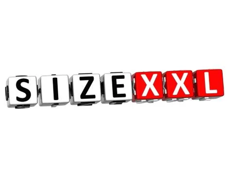 3d size xxl button click here block text 스톡 일러스트