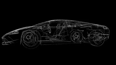 3D Sketch Car Video stock 122797444
