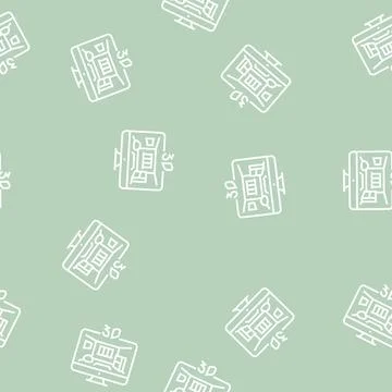 3d sketching interior design home line seamless pattern Stock Illustration