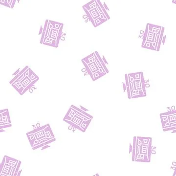 3d sketching interior design home glyph seamless pattern Stock Illustration