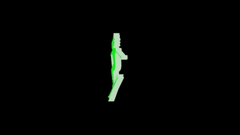 3d skiing logo icon loopable rotated green color animation black background 動画素材 268812709