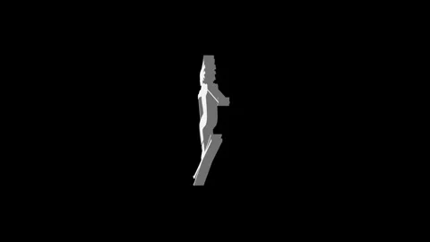 3d skiing logo icon loopable rotated white color animation black background 動画素材 268812738