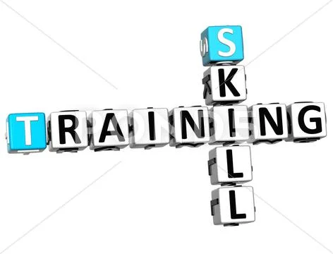 3d skill training crossword Stock Illustration