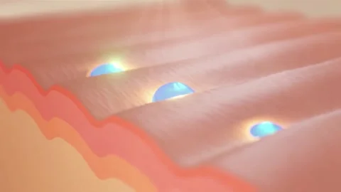3D skin cell visuals. vitamin through the skin layer repair wrinkles anti aging Vídeos de archivo 334589683