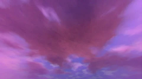 3d sky with clouds - purple and pink colors Stock Footage 10761951