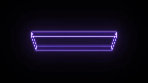 3d Slab Box With Glowing Strokes Spinning 库存影片 124908188
