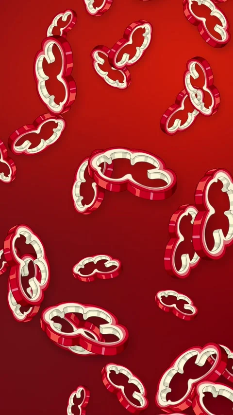 3D Sliced Red Bell Peppers Falling on Red Mesh Background Stock Footage 342318779